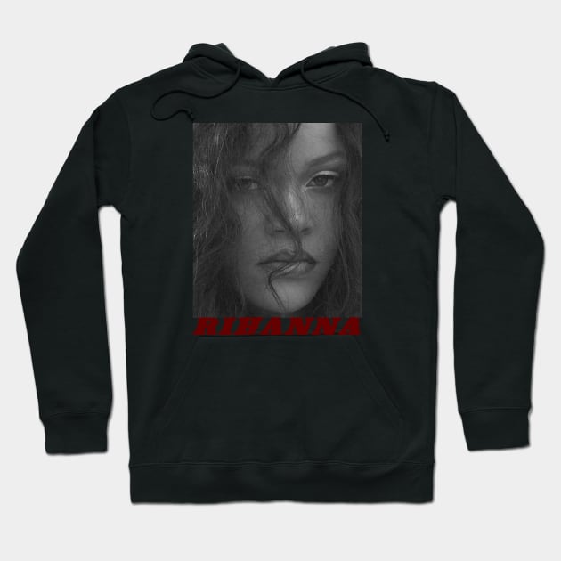 RIHANNA BLACK WHITE Hoodie by nurkaymazdesing